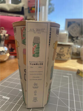 Sara Fitz Bamboo Fiber Tumbler NWT